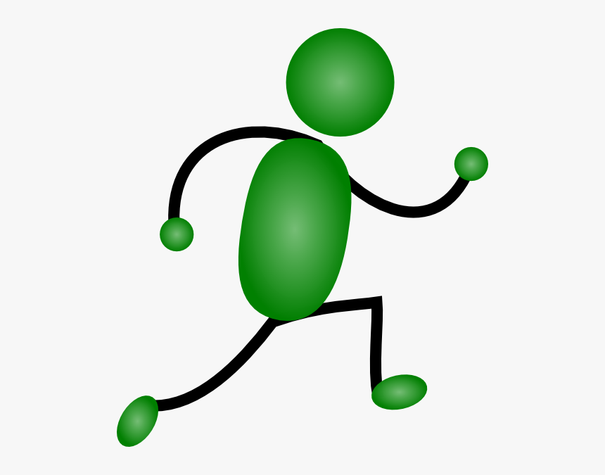 Green Jogging Man Svg Clip Arts - Cartoon Girl Running Clipart, HD Png ...