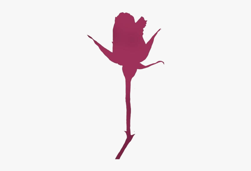 Pink Rosebud Art Png Clipart Free Download - Silhouette, Transparent Png, Free Download