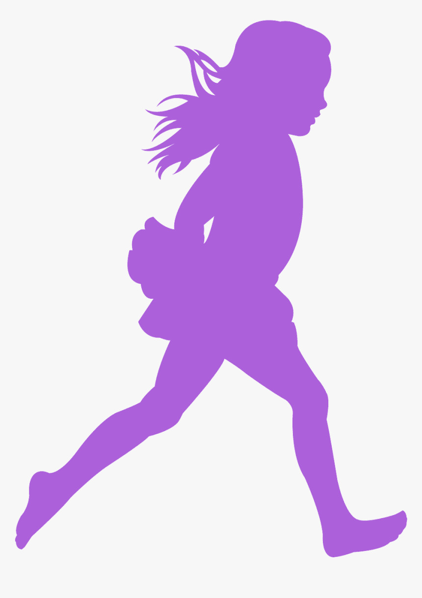 Silhouette Girl Running, HD Png Download, Free Download