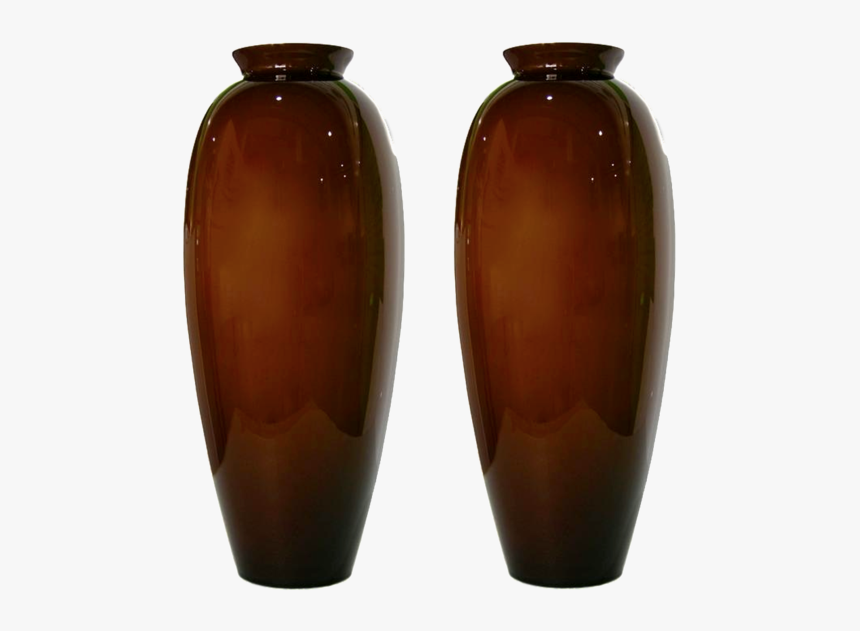 1980 Modern Italian Pair Of Tall Golden Brown Murano - Vase, HD Png Download, Free Download