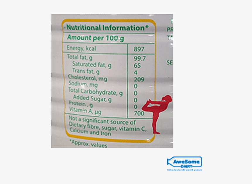 Amul Ghee Nutritional Information, HD Png Download, Free Download