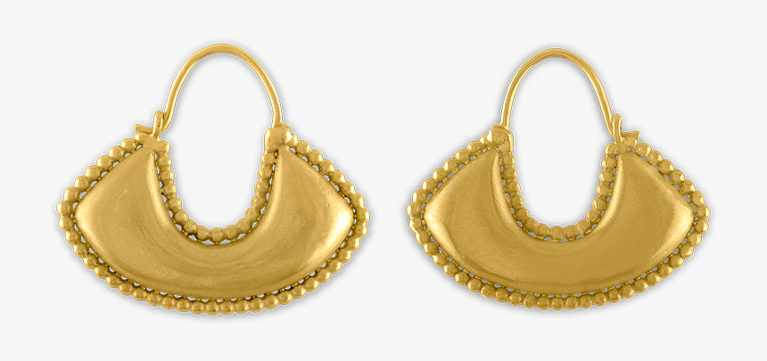 Granulated Boat-shaped Hoop Earrings - Earrings, HD Png Download, Free Download