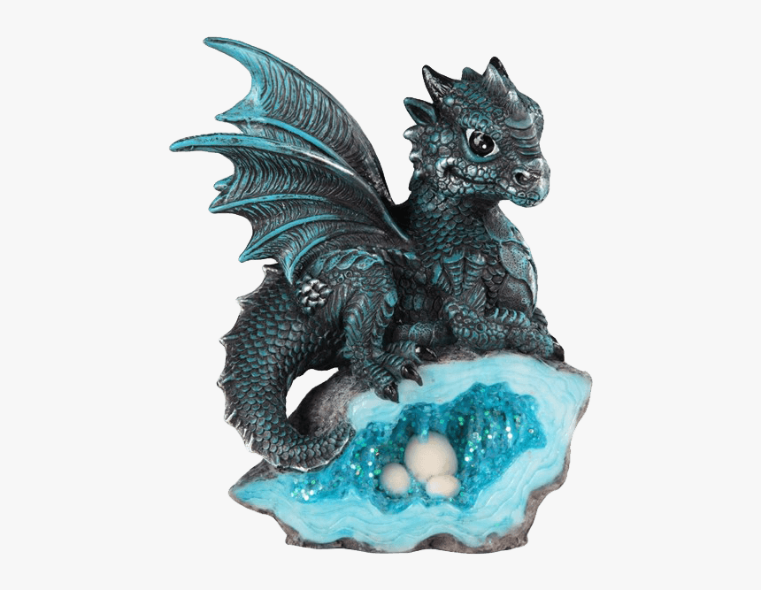 Blue Crystal Baby Dragon Statue - Figurine, HD Png Download - kindpng