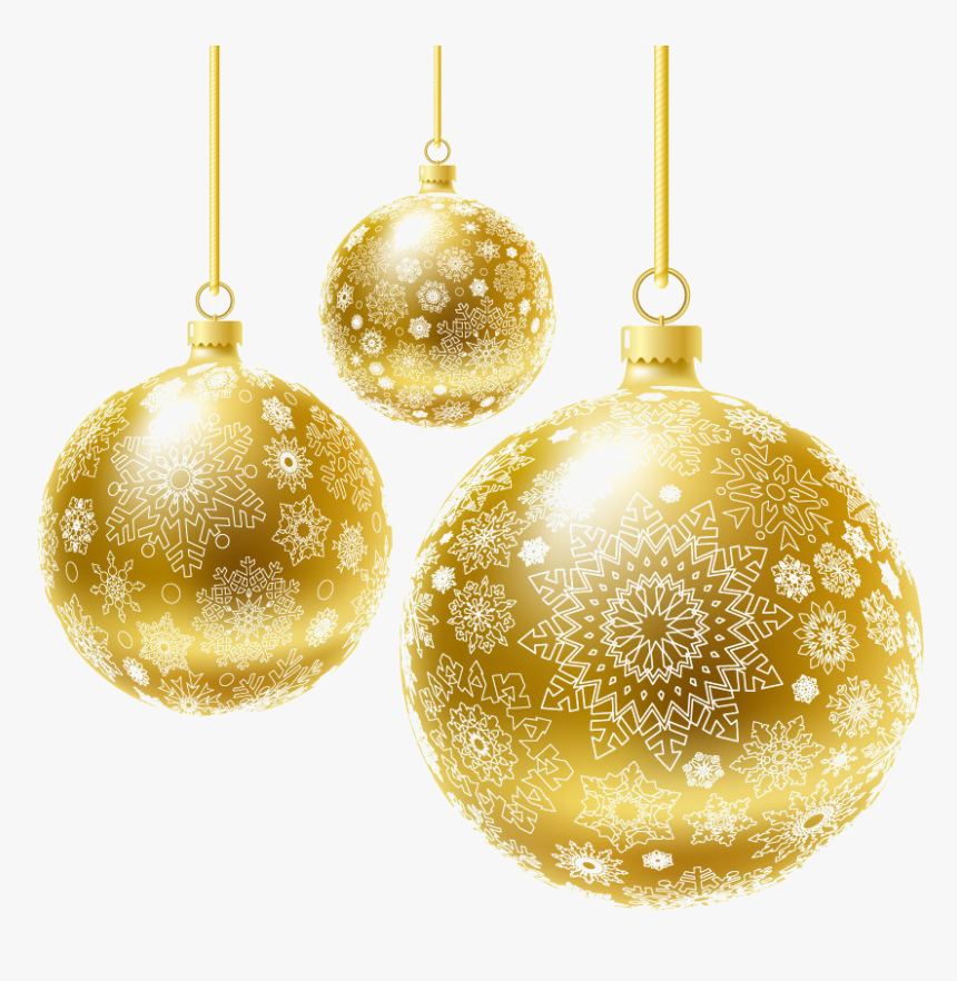 Gold Christmas Ornaments Clipart, HD Png Download - kindpng