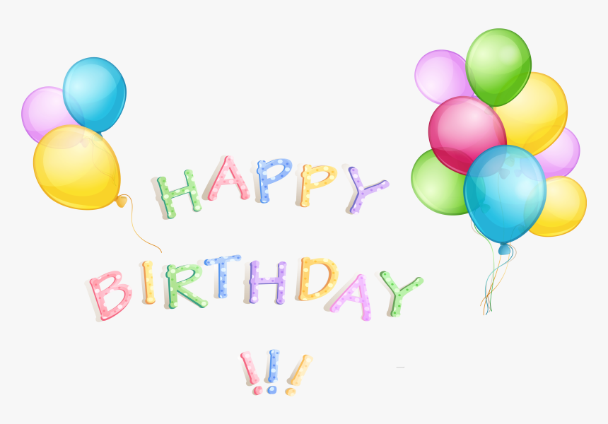 Birthday With Balloons Transparent - Balloon, HD Png Download, Free Download