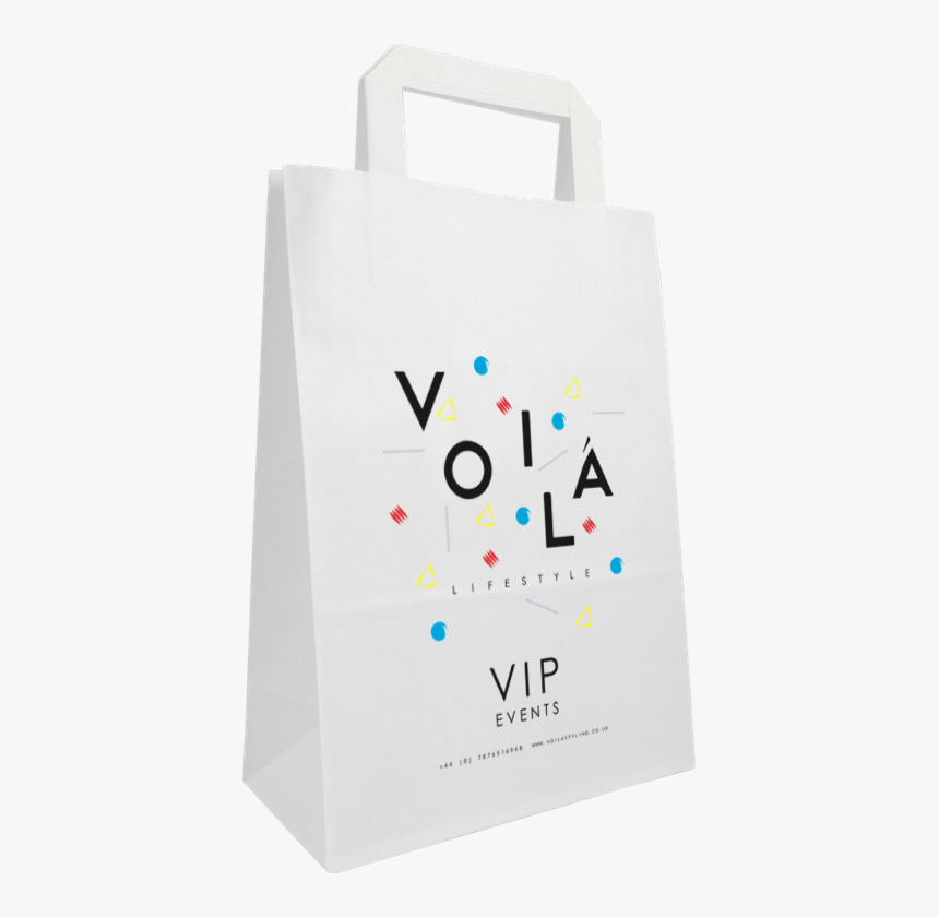 Printed Paper Bags With Internal Tape Handles, 22cm - Tote Bag, HD Png Download, Free Download