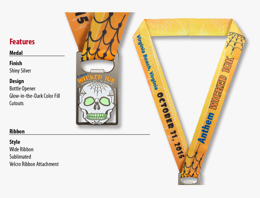 Yellow Colored Neck Ribbon For Running Medals - Neck Ribbon For Medal, HD Png Download, Free Download