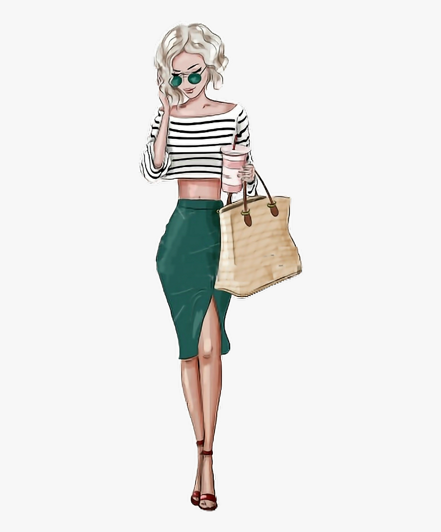 Shop Tumblr Sticker By - Fashion Blonde Girl Illustration, HD Png Download, Free Download
