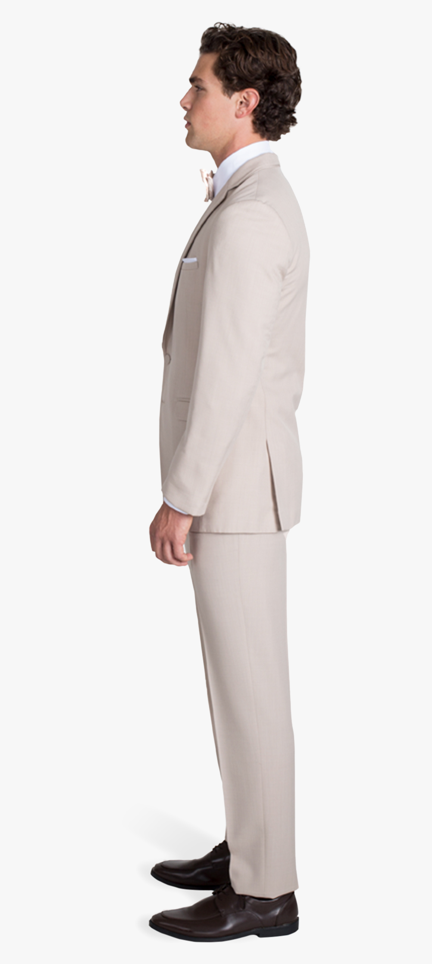 Tan Notch Lapel Suit - Men Suit Side View, HD Png Download, Free Download