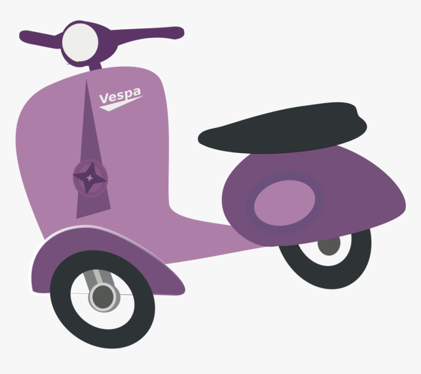Purple Vespa Scooter - Vespa Scooter Clip Art, HD Png Download - kindpng
