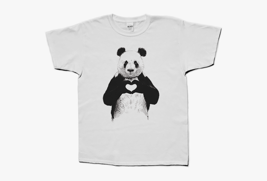 Love Panda Kids Tshrt - Black And White Panda Making A Heart, HD Png Download, Free Download