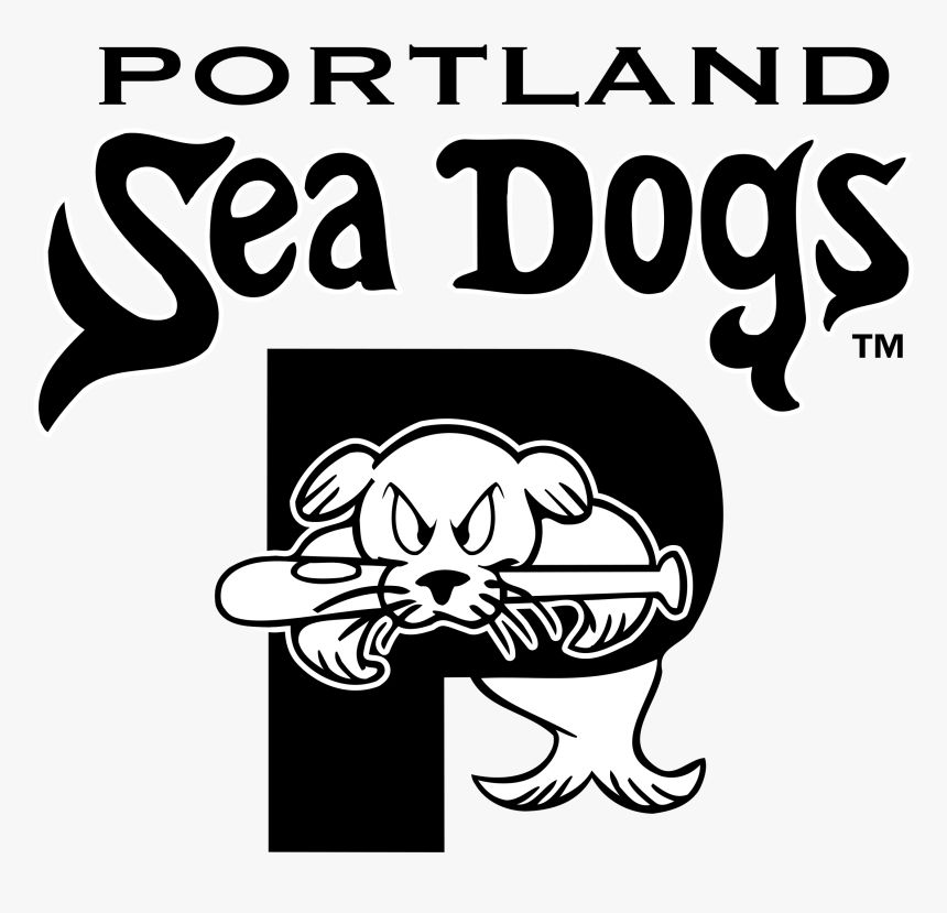 Portland Sea Dogs Logo Png Transparent - Portland Sea Dogs Black And White, Png Download, Free Download