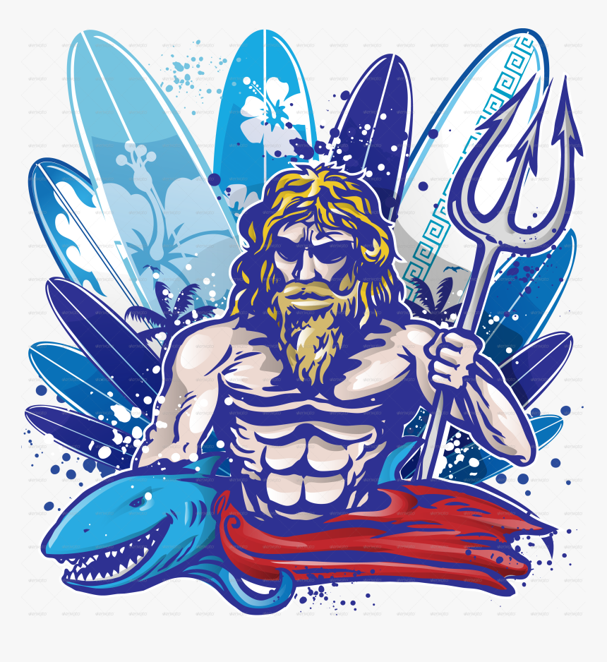 Poseidon On A Surfboard, HD Png Download, Free Download