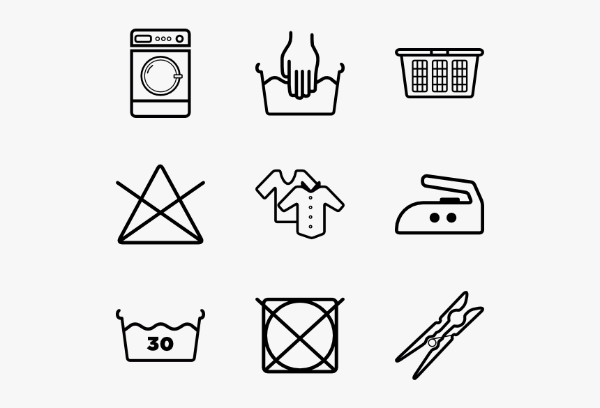 Icons Pack Png - Laundry Guide Sign Png, Transparent Png, Free Download