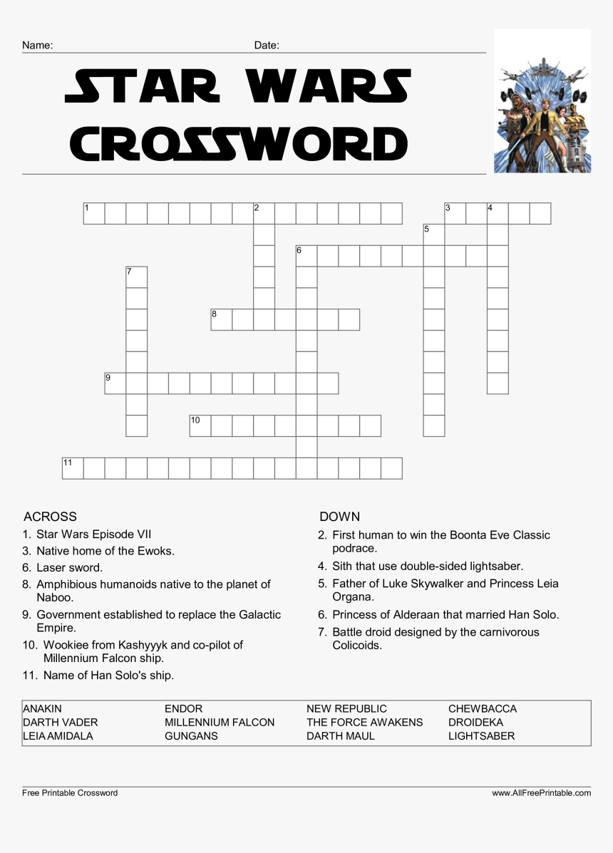Kylo Ren Crossword Star Wars Word Search Puzzle - Star Wars Word Search, HD Png Download, Free Download