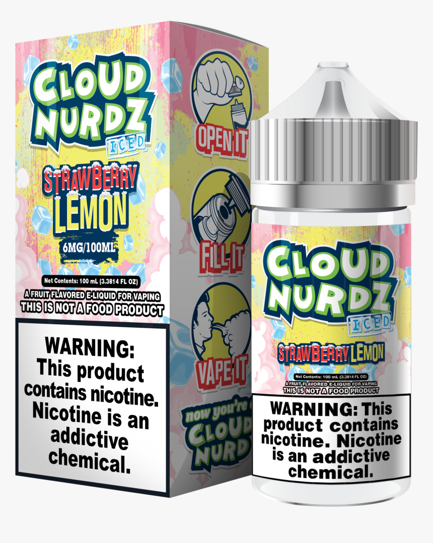 Cloud Nurdz Strawberry Lemon Iced, HD Png Download, Free Download