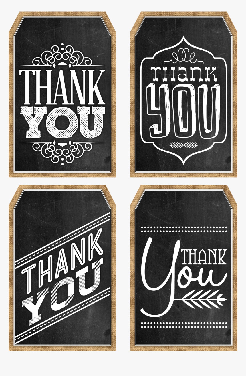 Free Printable Thank You Tags Black And White, HD Png Download, Free Download