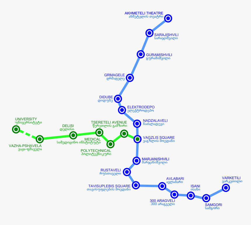 Metro Map Of Tbilisi Full Resolution - Tbilisi Metro Map, HD Png Download, Free Download