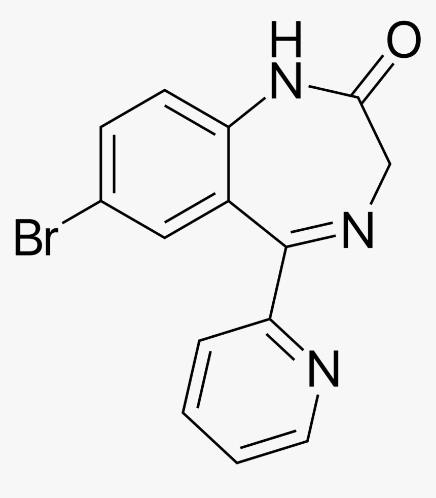 N Desmethyldiazepam Structure , Png Download - Bromazepam Formula, Transparent Png, Free Download