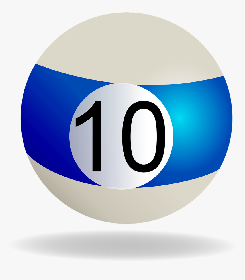 Billiard, Billiard Ball Blue Striped, 10, Pool, Ball - Bola De Billar 10 Png, Transparent Png, Free Download