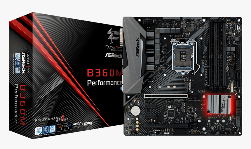 Asrock Fatal1ty B360m Performance, HD Png Download, Free Download