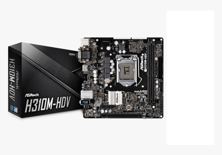 Mainboard Asrock H310m Hdv, HD Png Download, Free Download