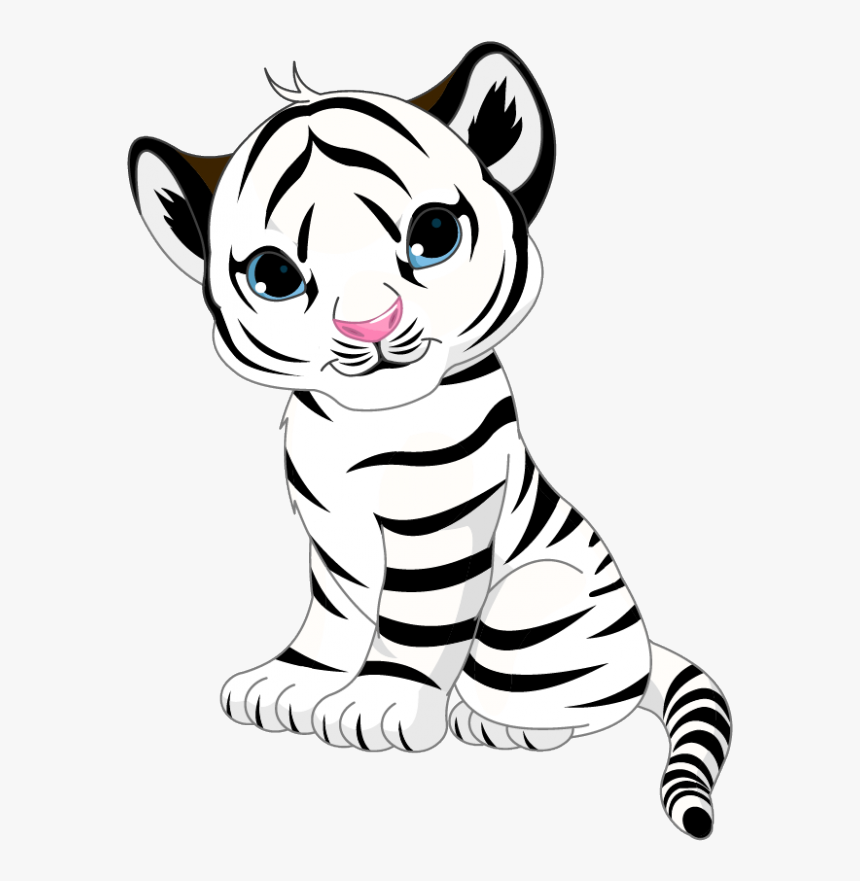 Baby White Tiger Sticker, HD Png Download - kindpng