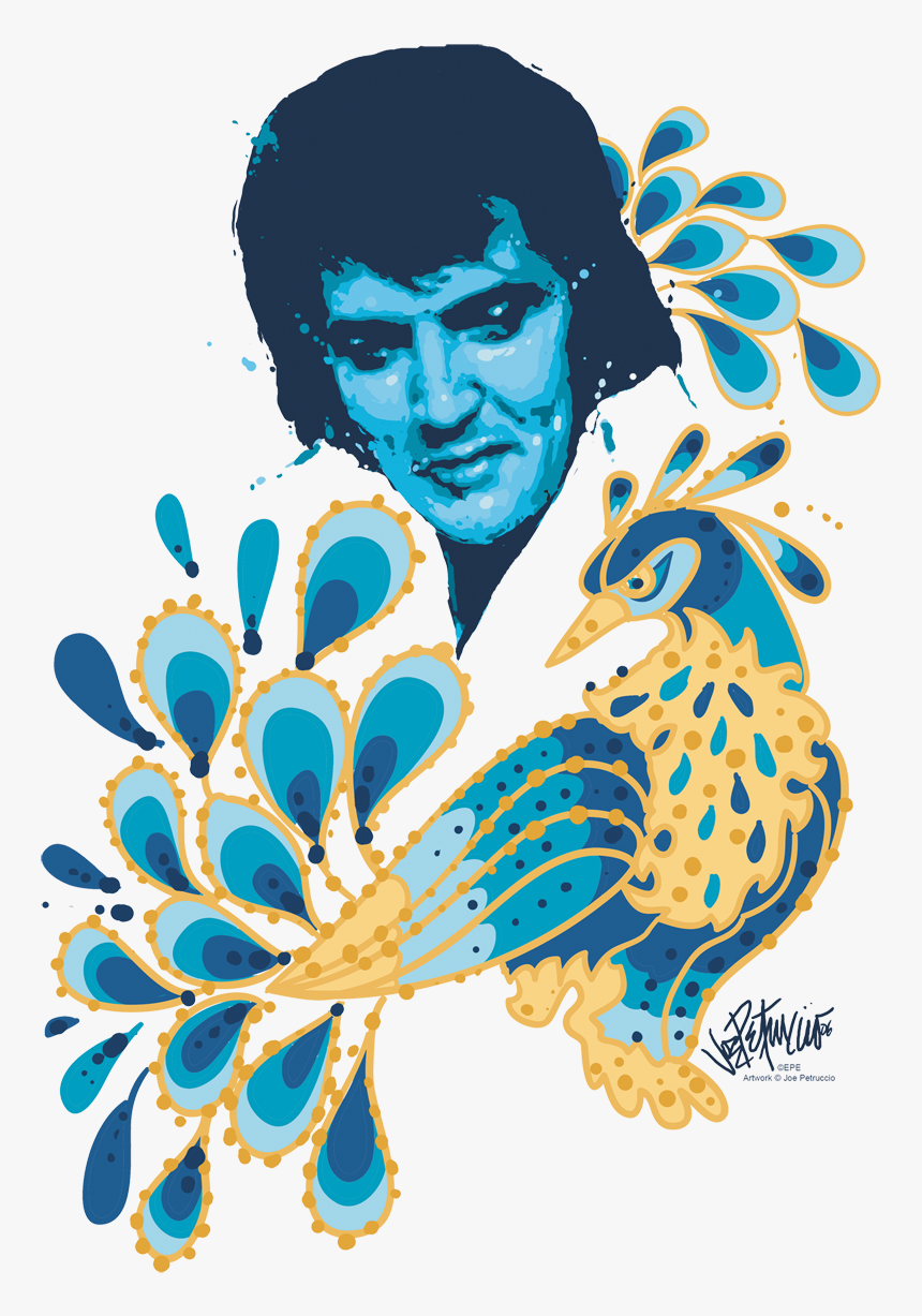 Elvis Presley Peacock Men"s Regular Fit T-shirt , Png, Transparent Png, Free Download