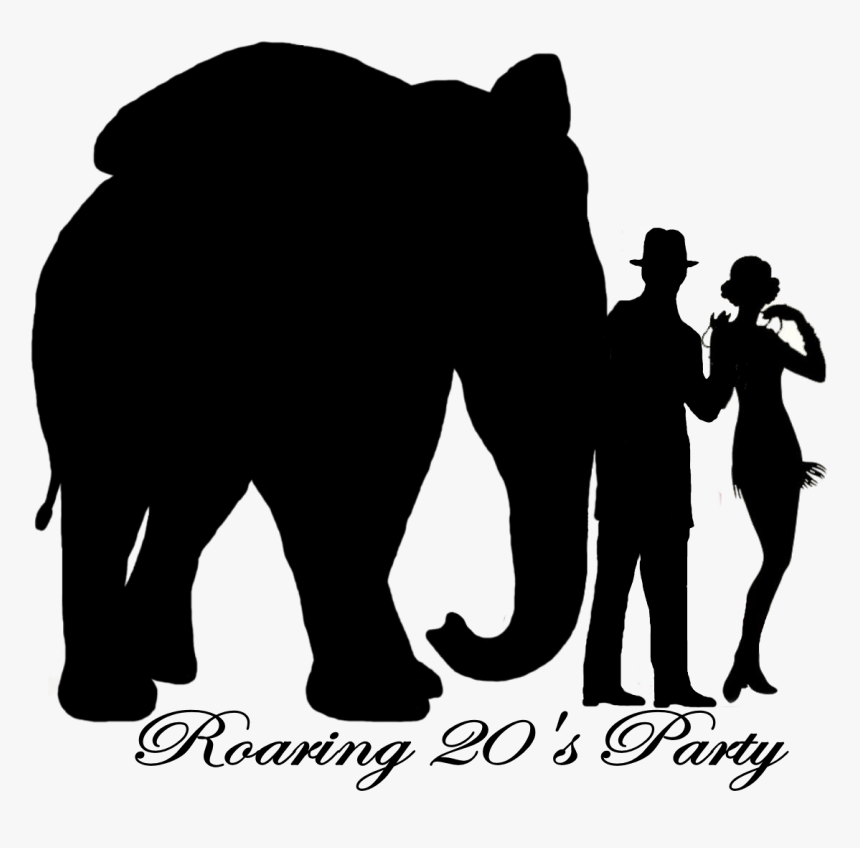 Roaring 20s Invite Silouette Logo Right W-text, HD Png Download, Free Download