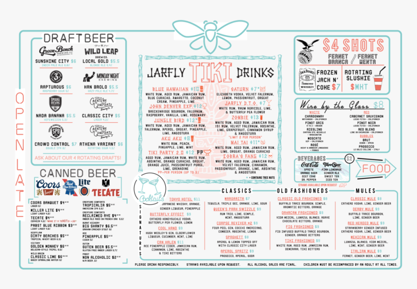 Jarfly Menu August 2019 Final Drinks Web - Tecate, HD Png Download, Free Download