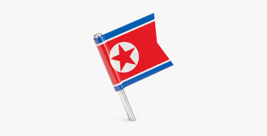 Square Flag Pin - North Korea Flag Illustration, HD Png Download, Free Download