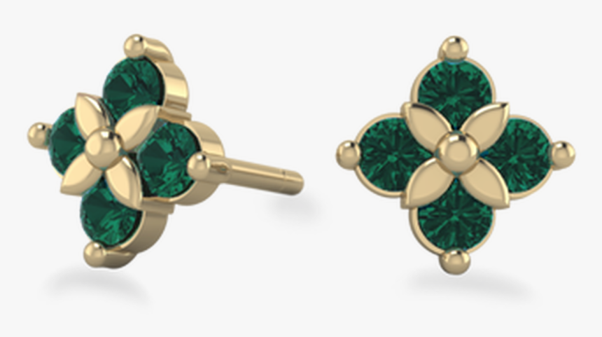 Poppy Flower Ethical Emerald Earrings - Earrings, HD Png Download, Free Download