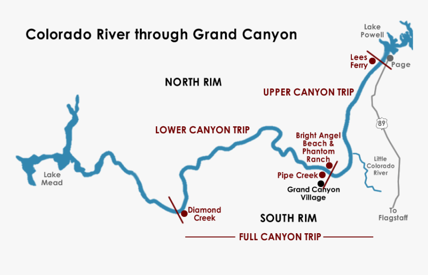 Map Of Colorado River In Grand Canyon Colorado River Grand Canyon Maps Hd Png Download Kindpng