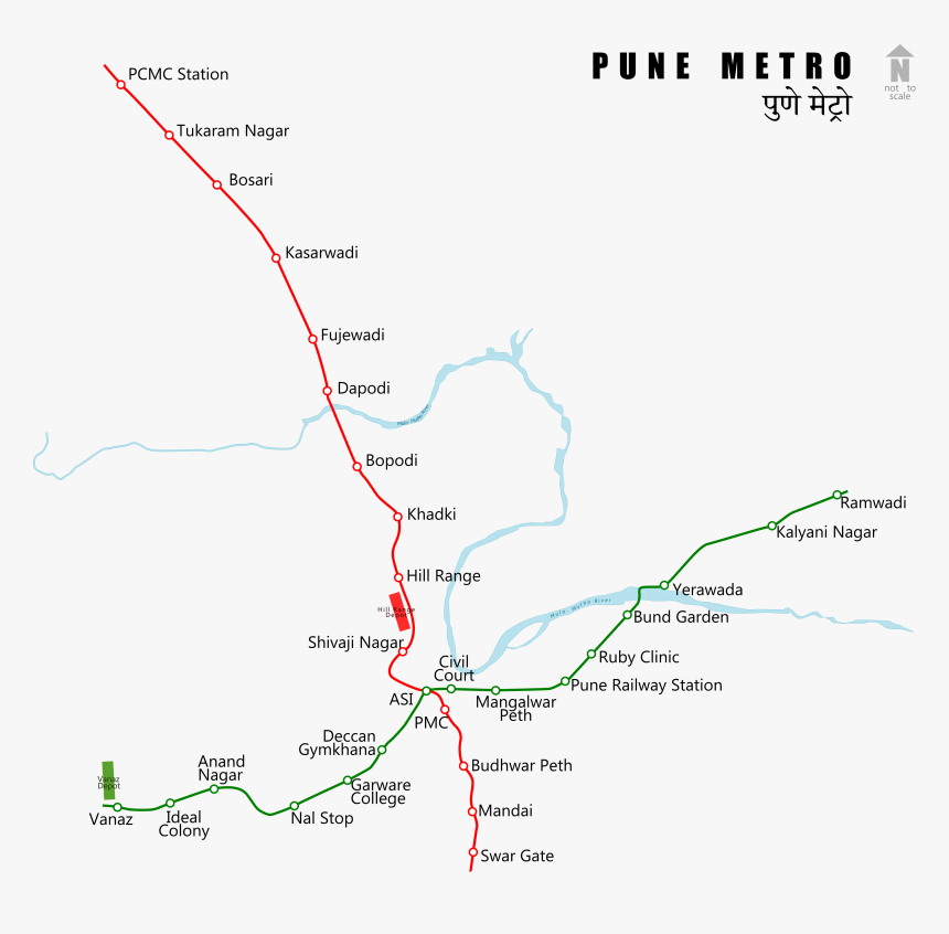 Pune Metro Route Plan, HD Png Download, Free Download