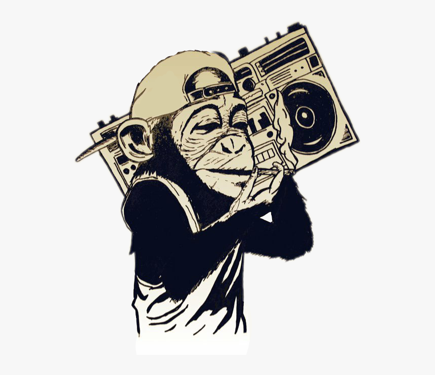 Collection Of Free Chimpanzee Drawing Anime Download Monkey Boombox Hd Png Download Kindpng