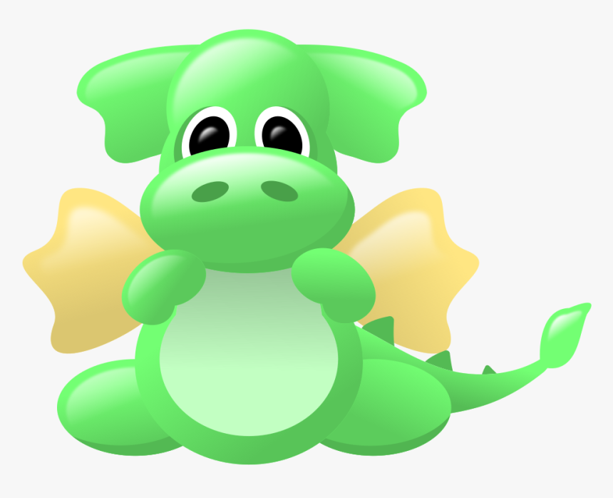 Cute Dragon Green And Gold - Dragon Clip Art Cute, HD Png Download, Free Download