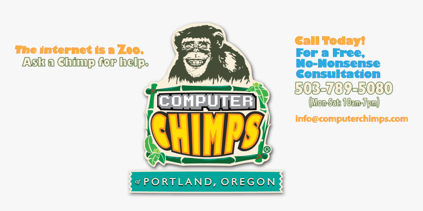 Computer Chimps Of Portland Oregon - Illustration, HD Png Download, Free Download