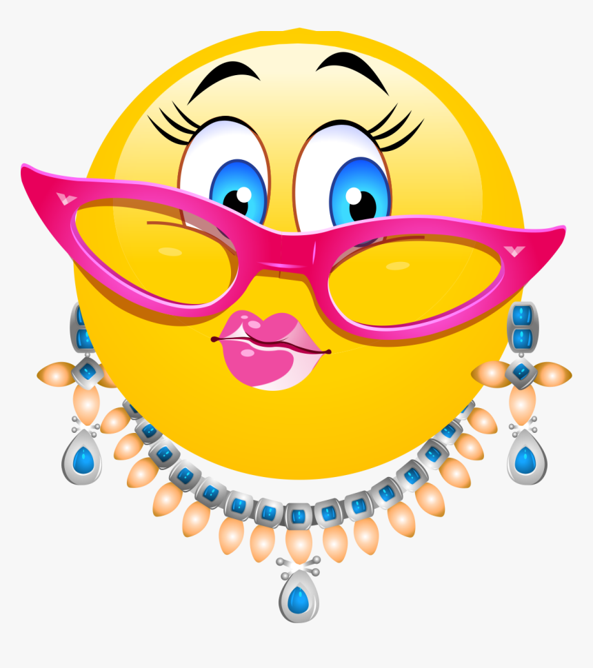 Smiley Face Girl Emoticon Girl With Glasses Clipart Stunning Free | My ...