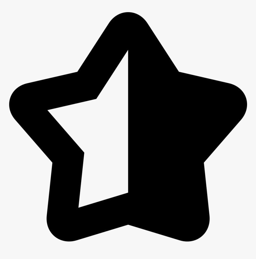 Star Shape Symbol With Half Black And Half White - Estrella A La Mitad, HD Png Download, Free Download