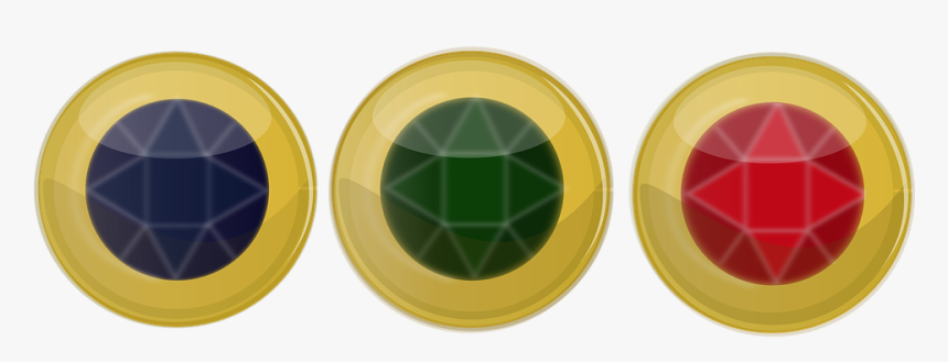 Buttons, Jewels, Diamonds, Blue, Gold, Green, Red - Tre Juveler, HD Png Download, Free Download