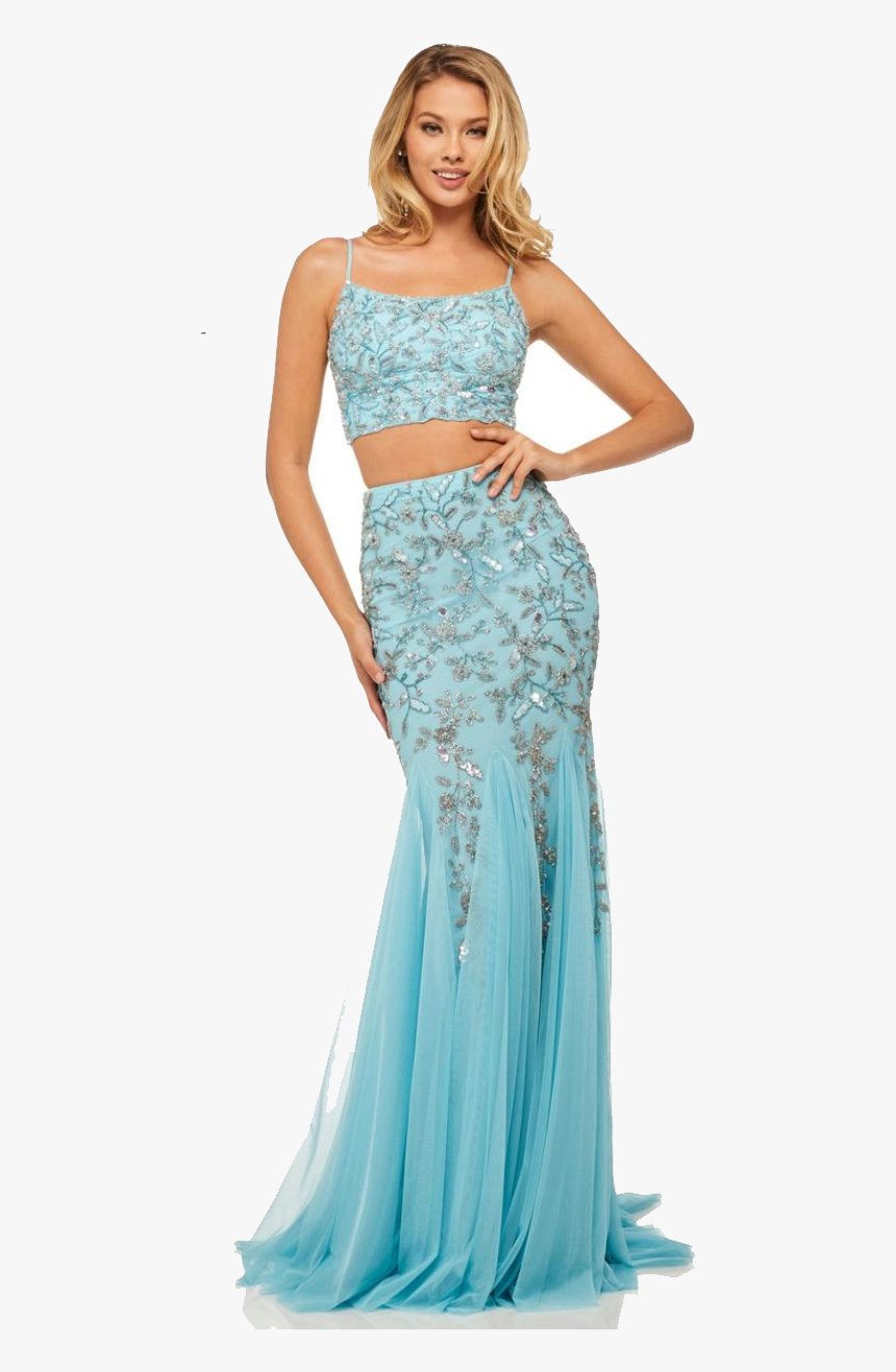 Teal Two Piece Prom Dress Sherri Hill, HD Png Download, Free Download