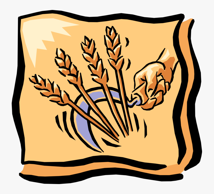 Vector Illustration Of Hand With Sickle Harvests Wheat, HD Png Download, Free Download