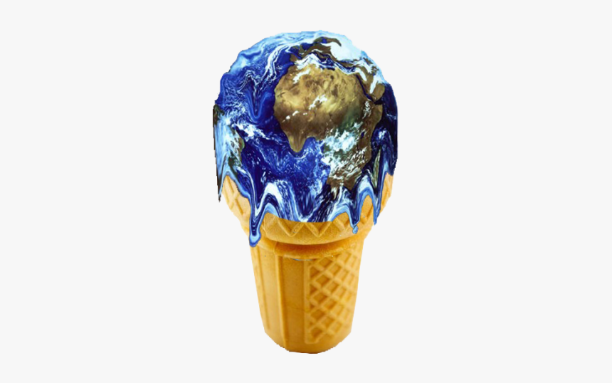 Depiction Of The Earth As Ice Cream Because Of Global - Global Warming Melting Earth, HD Png Download, Free Download