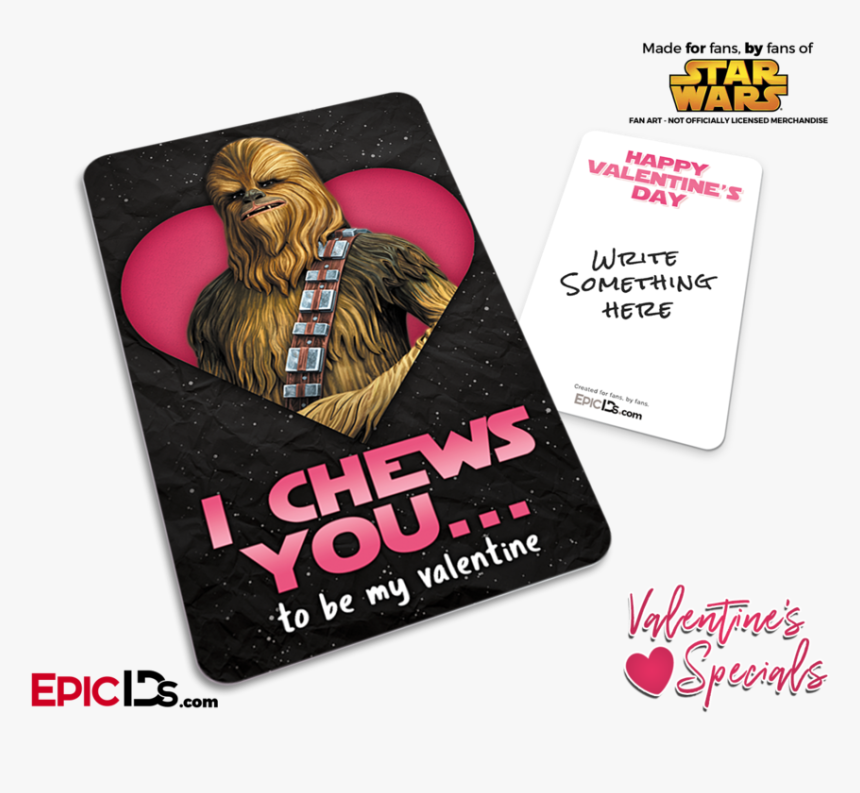 Pocket Sized Premium Valentines Day Star Wars "light - Chewbacca, HD Png Download, Free Download