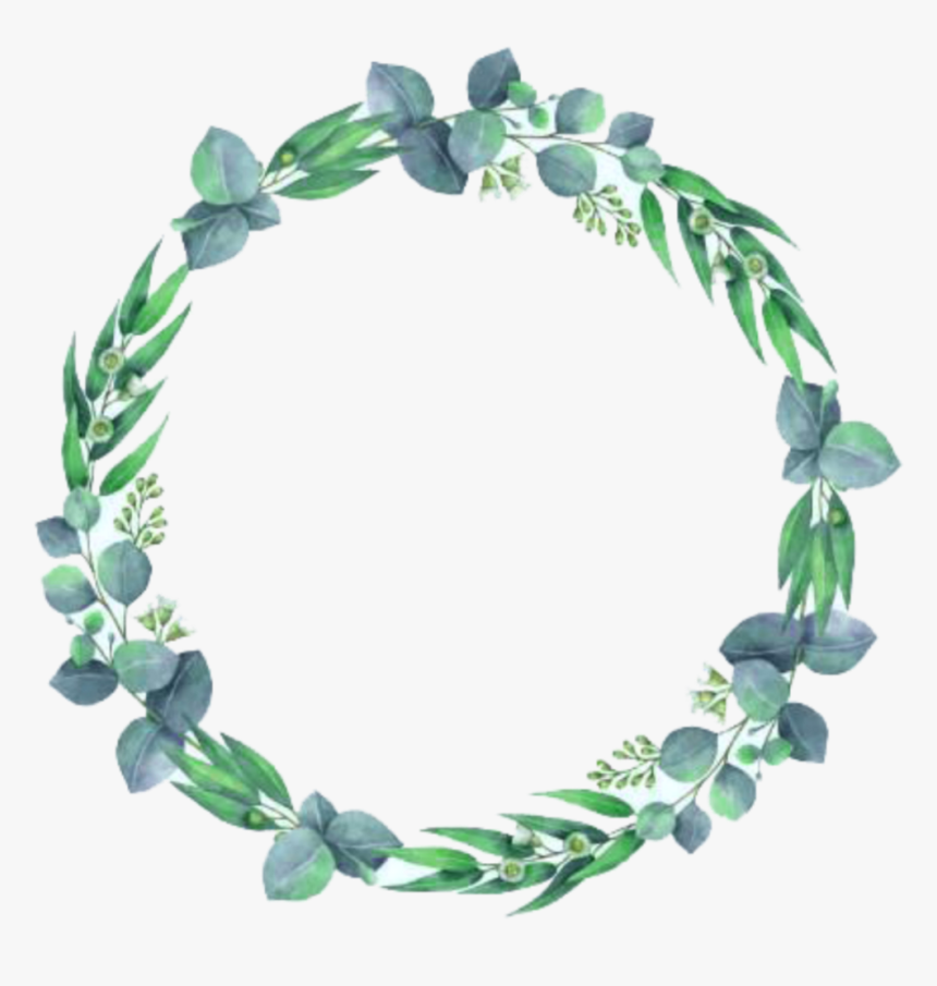 Leaves Flowers Flower Circle Crown Ftestickers Green - Free Green Watercolor Leaf Png, Transparent Png, Free Download