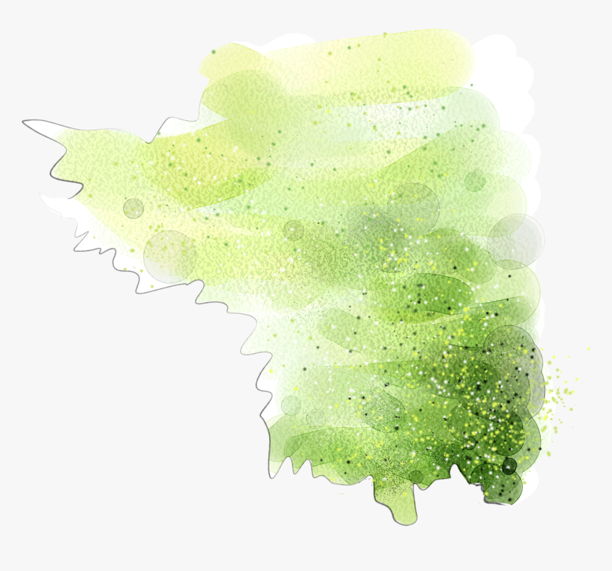 Green Watercolor Painting Drawing - Map, HD Png Download, Free Download