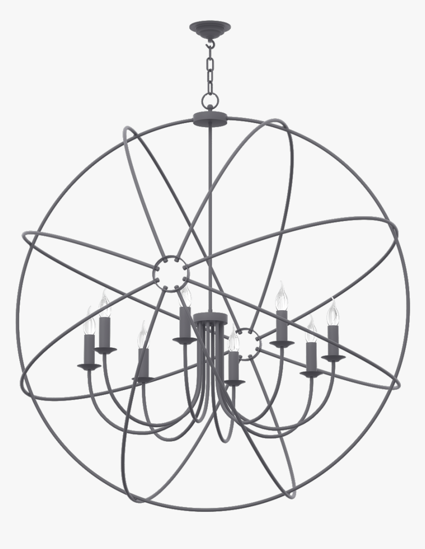 Orb Bespoke 8 Light 1200mm Pendant Black - Circle, HD Png Download, Free Download