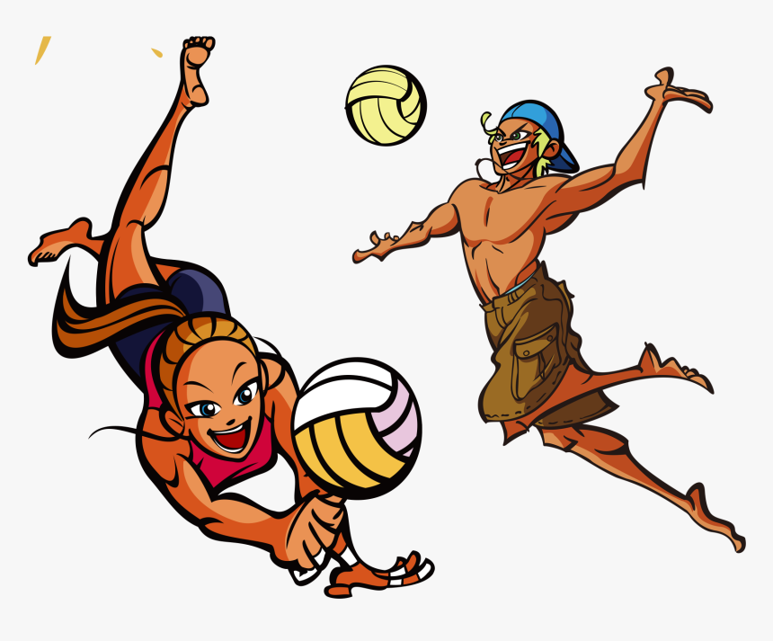 Drawing At Getdrawings Com - Beach Volleyball Cartoon Png, Transparent Png, Free Download