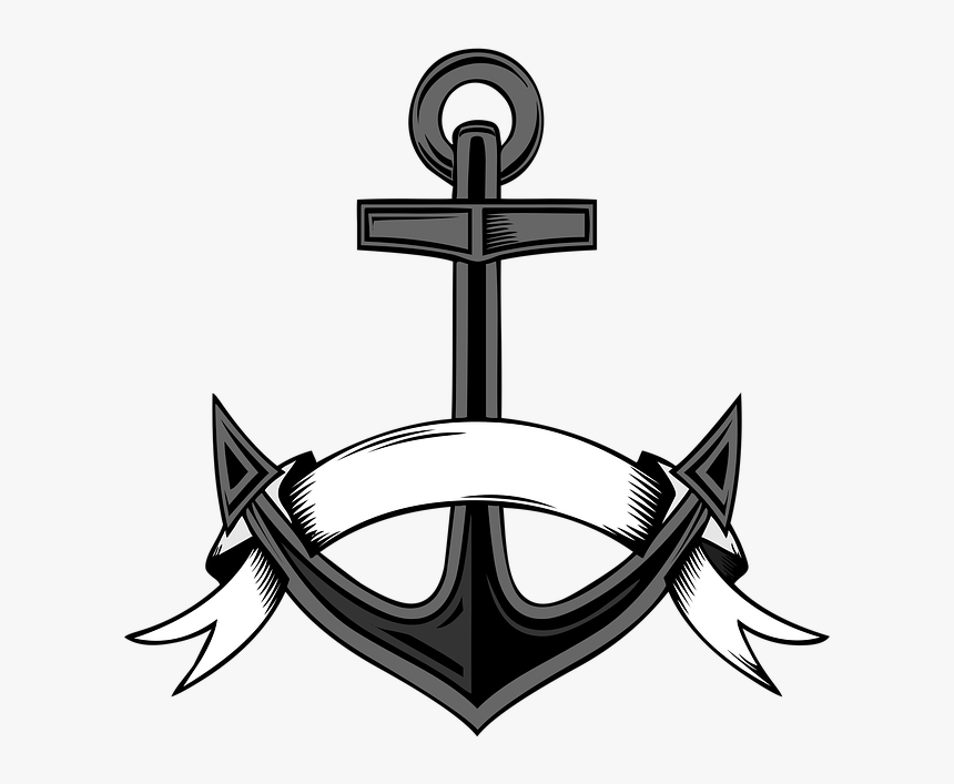 Anchor, Ribbon, Sea, Sailing, Retro - Breast Cancer Anchor Png, Transparent Png, Free Download