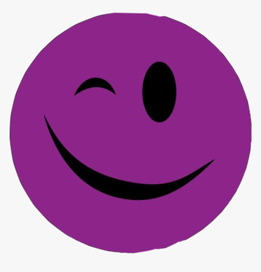 #wink #face #purple #freetoedit - Smiley, HD Png Download, Free Download